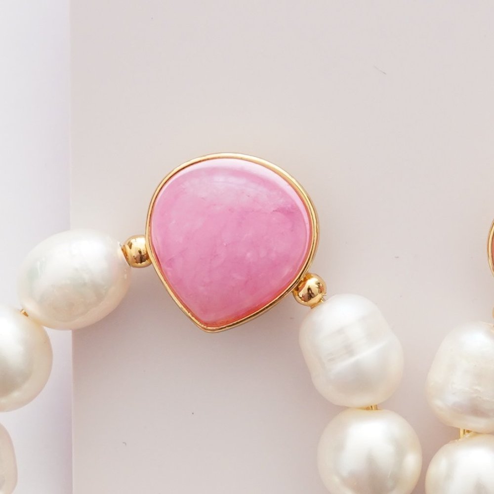 Kate Spade Pearl Drop Hoops Pink - Picture 2 of 2